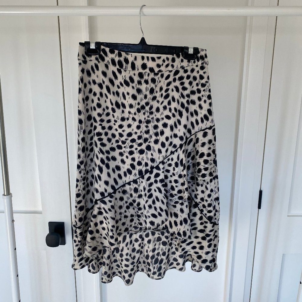 Leopard Print Satin Skirt